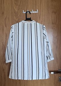 Striped V-Neck Tunic Top