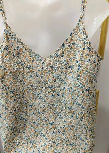 Floral Lace Trim Cami Top