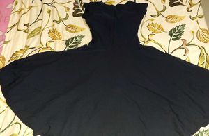 Padded Blue Fit &amp; Flare Midi Dress with Gold