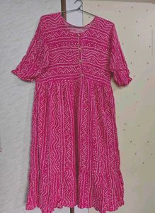 Pink Bandhani Kurta 💓