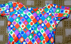 Vibrant Geometric Print A-Line Dress