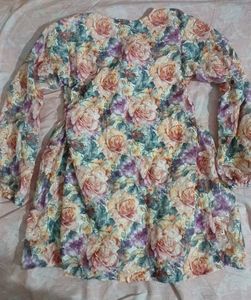 Vintage Floral Print Mini dress Top