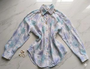 Victorian Style Floral Print Button-Up Shirt