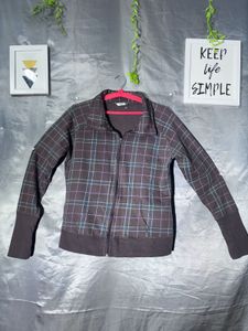 Plaid Zip-Up Jacket