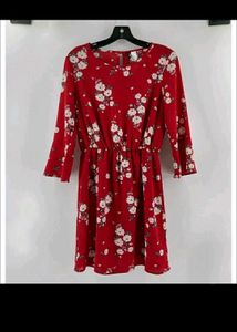 H&amp;M Red Floral Mini Dress