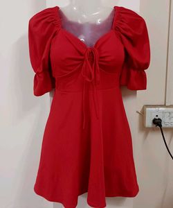 Red Flared Mini Dress