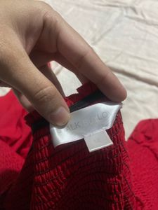 Red Off-Shoulder Bell Sleeve Top