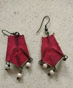 Boho Burlap Necklace &amp; Earring Set