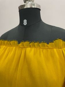 Chic Yellow Pleated Top