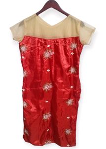 Red Embroidered Dress