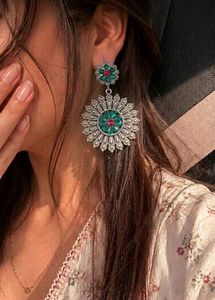 Vintage Floral Oxidised Earrings