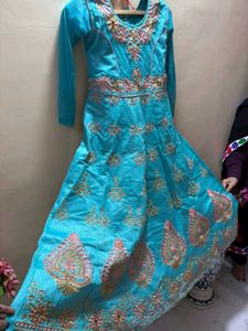 Turquoise Anarkali Gown
