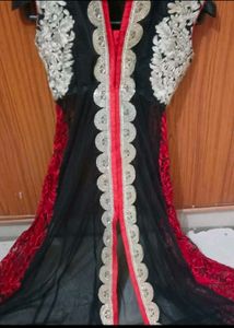 Red and Black Ethnic Gown