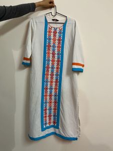 Desi Embroidered White Kurta
