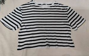 Striped Cropped Tee