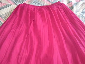 Vibrant Pink Tiered Pleated Maxi Skirt