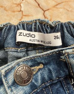 Wide Leg Denim Cargo Pants