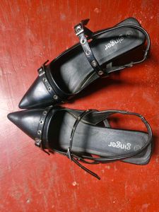 Chic Black Studded Heels