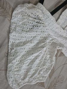 Chic White Eyelet Midi Dress