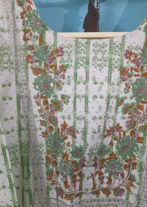 Green &amp; White Printed Kurta