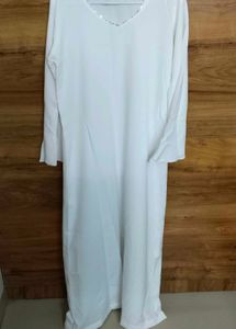 Elegant White Abaya Gown