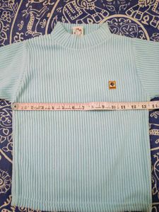 Baby Blue Ribbed Turtleneck Sweater