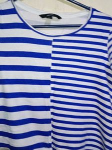 Blue and White Striped T-Shirt