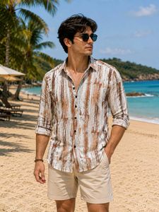 Men's Striped Casual Beach Shirt