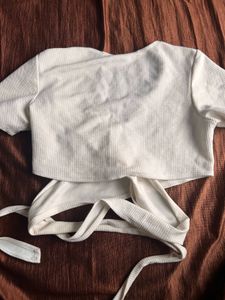 White Wrap Crop Top