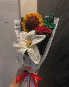 Handmade Crocheted Flower Bouquet