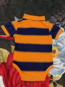 Baby Boy Striped Polo Bodysuit