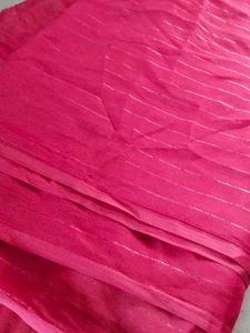 Maroon Saree with Silver Stripes