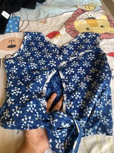 Blue &amp; White Block Print Kurta