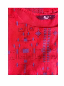 Elegant Red Embroidered Kurta |  Festive