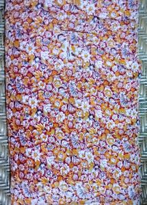 Floral Printed Silk Saree with Blue Border