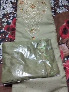 Embroidered Kurta Set Bottom Material
