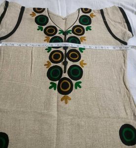 Cream Kurta with Circular Motif