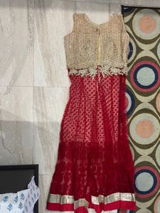 Red 3 Piece Dress With Dupatta