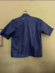 Men's Blue Plaid Short Sleeve Shirt