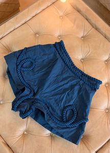 Navy Blue Rope Trim Shorts