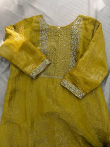 Elegant Yellow Embroidered Kurta Set