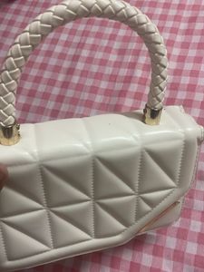 Chic White Quilted Handbag