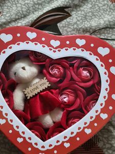 Heart Shape Rose Teddy Bear Gift Box