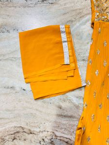 yellow party wear long suit set 😘😌