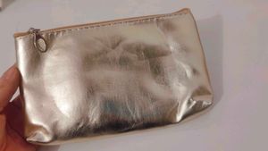 Elegant Golden Makeup &amp; Utility Pouch