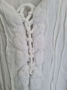 White Lace-Up V-Neck Sleeveless Tunic Top