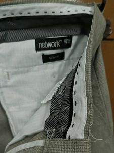 Men's Beige Formal Trousers