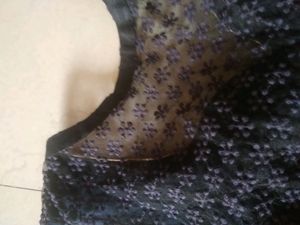 Black silk/net blouse cum crop top