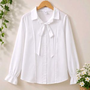 Elegant White Bow Blouse