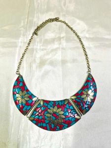 Boho Tribal Mosaic Statement Necklace